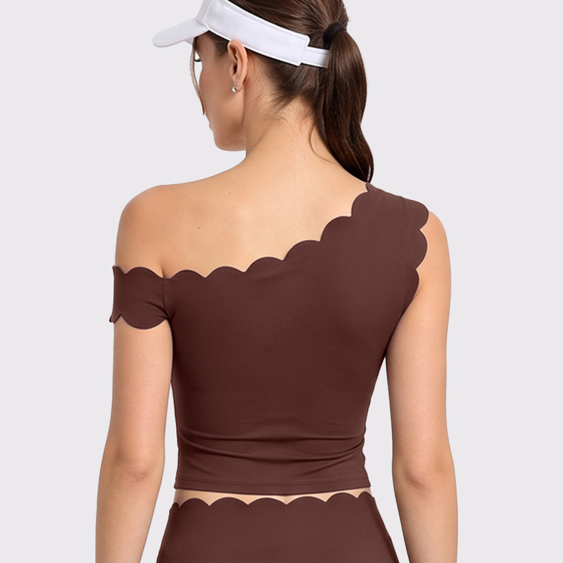 Women Scalloped One Shoulder P - Pilates Yoga One review and price